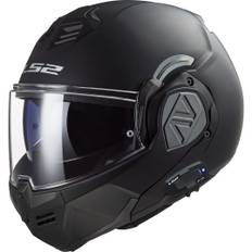 LS2 FF906 Advant Solid Flip Front Motorcycle Helmet + LS2 4X Bluetooth Intercom System - Matt Black / 59-60cm | L