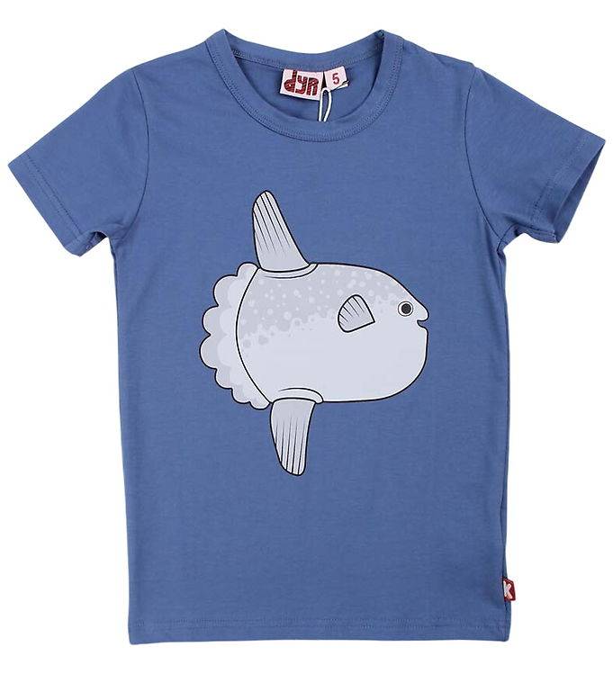 DYR T-shirt - DyrGrowl - Cold Blue m. Klumpfisk - DYR - 8 år (128) - T-Shirt