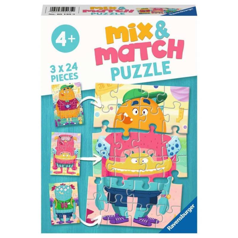 Ravensburger Kinderpuzzle - 05135 Mix&Match Lustige Monster -...