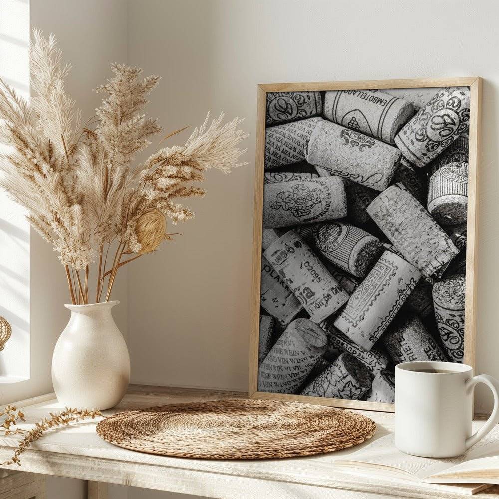Wine Corks Poster (black and white) - 30x40 cm / 12x16″