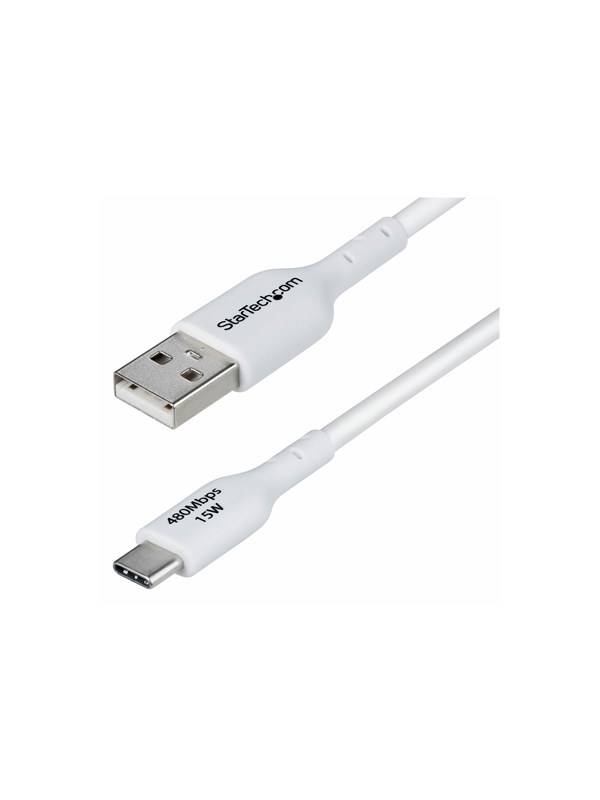 StarTech.com 2m (6.6ft) White USB-A to USB-C Charging Cable/Cord M/M - USB-C cable - USB to 24 pin USB-C - 2 m