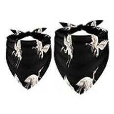 Hundbandanas,2-pack,katthaklapp,sjal för husdjur,Japanska vita tranor olika poser,Husdjursbandana för små medelstora hundar,katter