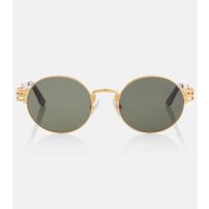 Jean Paul Gaultier Double Ressort round sunglasses - gold - One Size