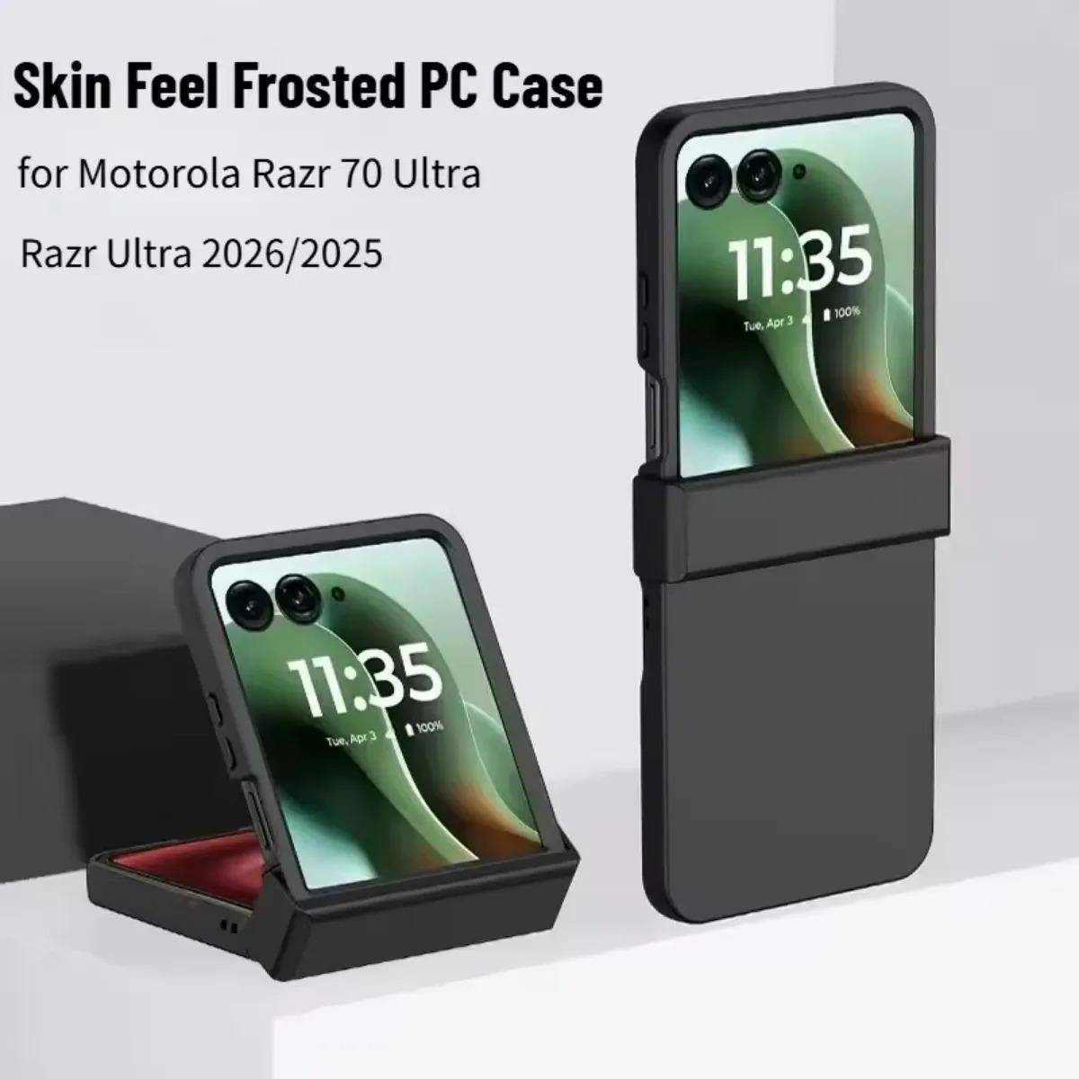 Mode Färgstarkt Hudkänsla PC Hårt Telefonfodral för Motorola Razr 70 60 50 Ultra 70 60 50 Razr Stötsäkert Gångjärnsskydd