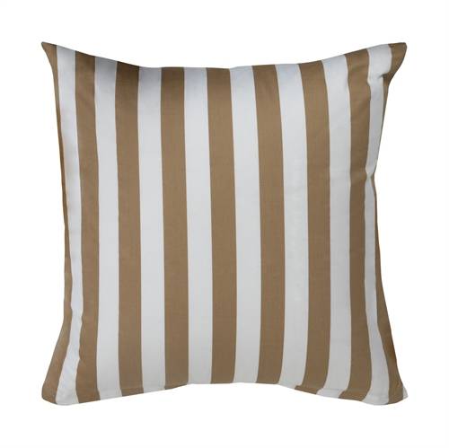 Pudebetræk 60x63 cm - 100% bomuldssatin - Nordic Stripe - Sandfarvet striber.