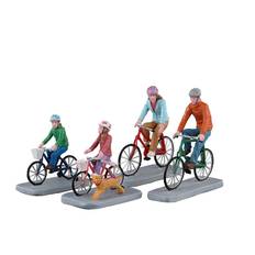 Family Bike Ride Set Of 4