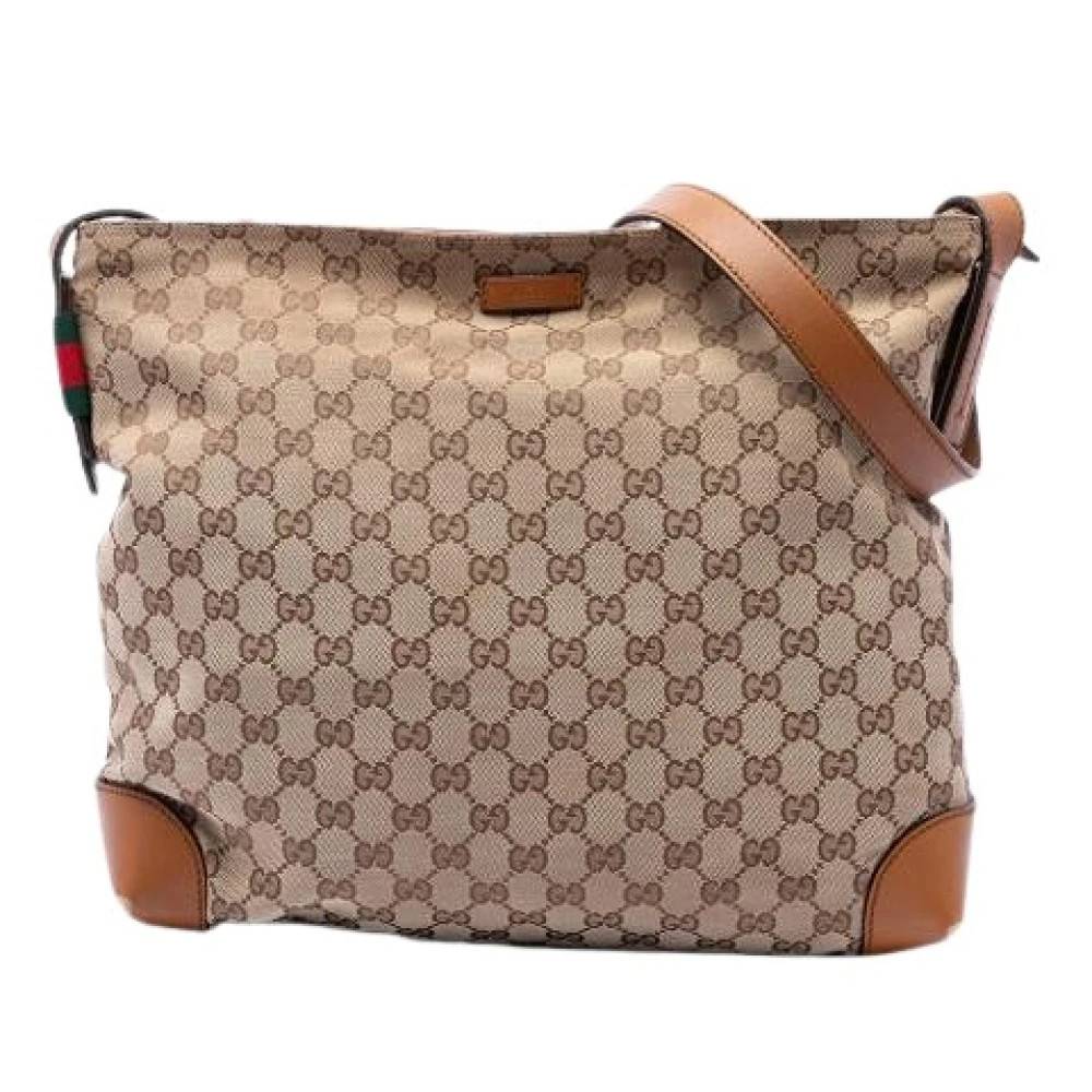 Gucci Vintage Pre-owned Vintage Canvas Crossbody Bag - Vintage - Dame - Beige - ONE SIZE - Uld