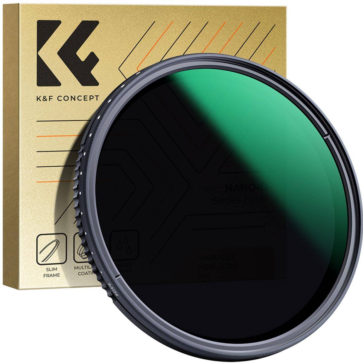 KENTFAITH 40.5mm ND8-2000 Lens Filter, (3-11 stop) Variable Neutral Density Filter 24-layer Coating Nano-Dazzle Series