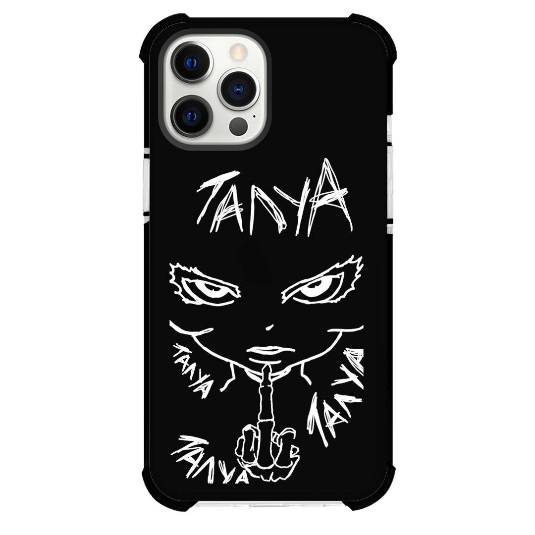 Saga Of Tanya The Evil Tanya Von Degurechaff Phone Case For iPhone Samsung Galaxy Pixel OnePlus Vivo Xiaomi Asus Sony Motorola Nokia - Tanya Von Degurechaff Black and White Graffiti Line Art Poster.