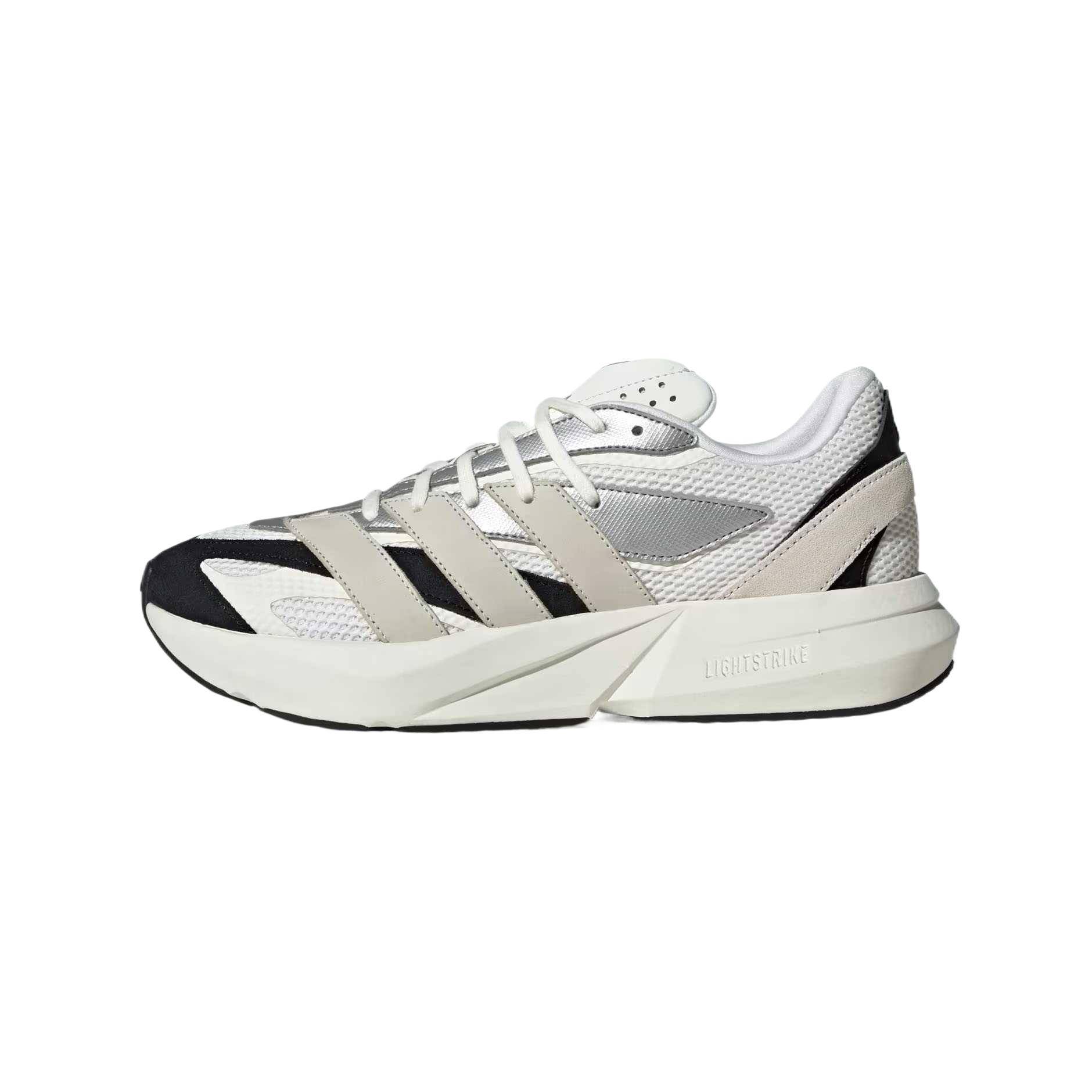 Adidas Lightblaze Fashion Versatile Comfortable Soft Low-Top Running Shoes Men Sneakers Cloud-White Gray-White Metallic-Silver JR7213 37⅓