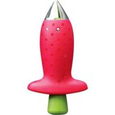 Gejigemi 1 st jordgubbsskalare metall tomatstjälkar plast fruktblad kniv stjälkborttagning pryl jordgubbsskalare köksredskap