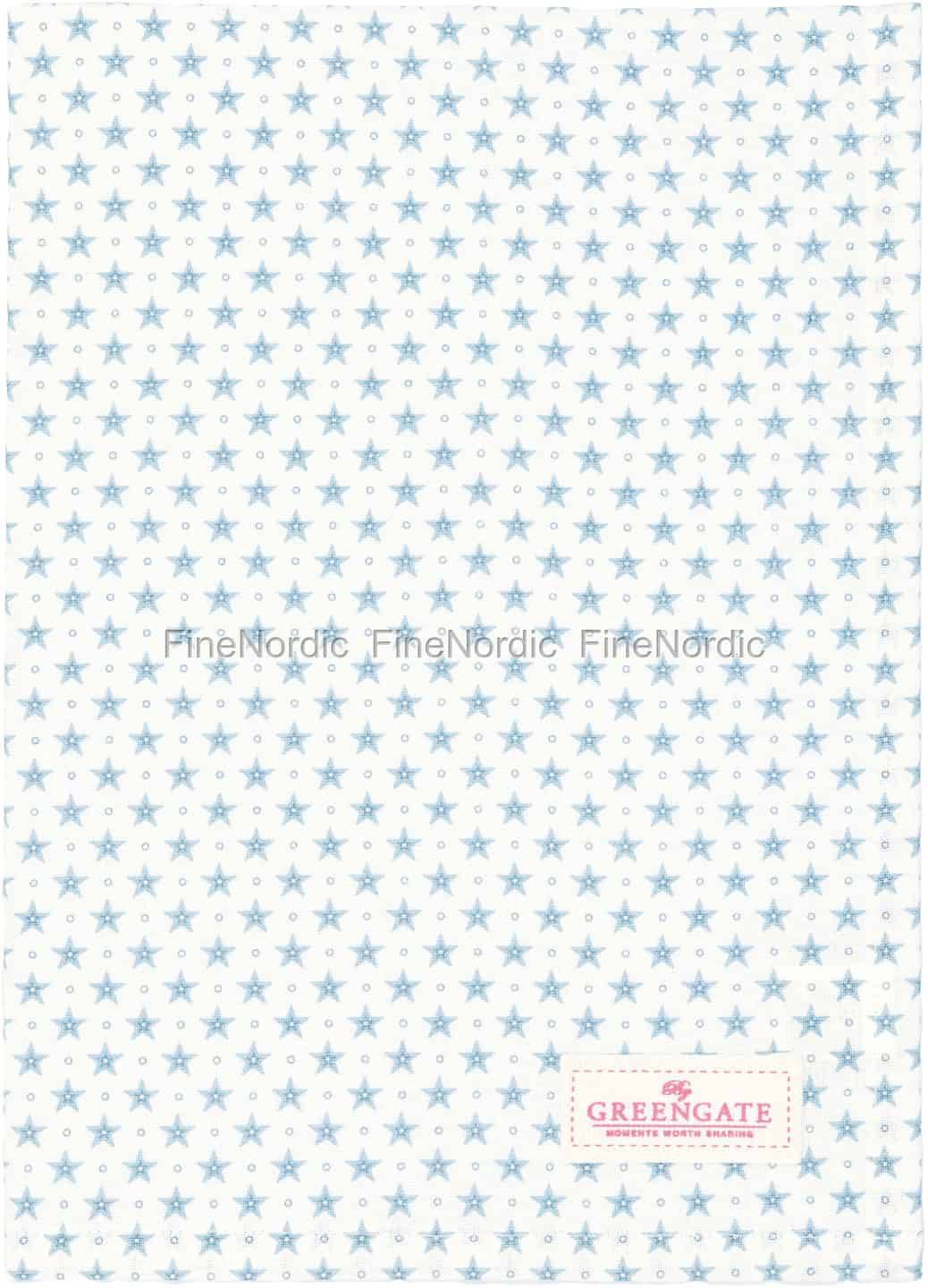 GreenGate Tea Towel "Lumi Star Dusty Blue"