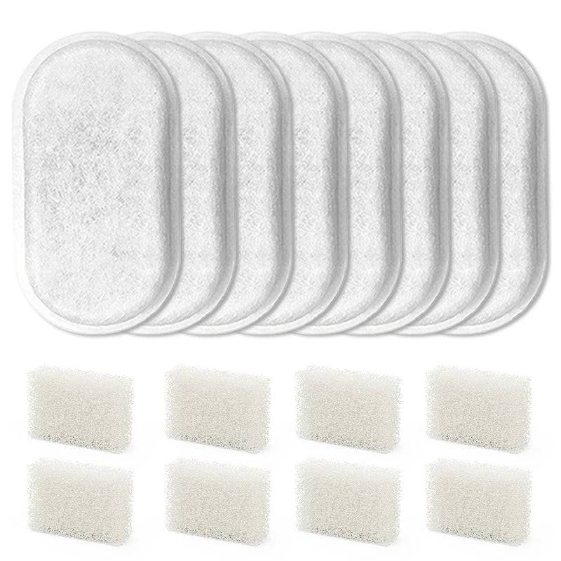 Water Fountain Replacement Filters - 2L Stainless Steel Pet Fountain Purifier - 8 PCS Set