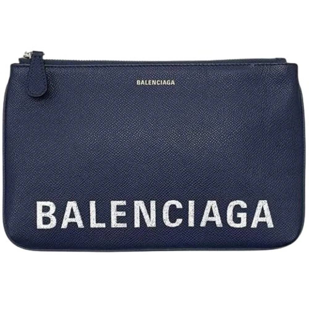 Balenciaga Vintage Pre-owned Vintage Clutch - Vintage - unisex - Blå - ONE SIZE - Læder