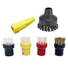 Donkivvy 6pcs Nylon Round Brush Nozzle Attachment for Kärcher SC1 SC2 SC3 SC4 Steam Cleaner Parts