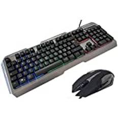 MYKA Kit Gaming Tangentbord & Mouse KM-G1 RGB Metall Gjuten aluminium Bakgrundsbelyst Mouse 3200DPI 6D Gjuten aluminium 7 Färger