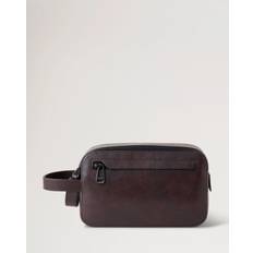 Double Zipped Wash Case, Dark Chocolate - Chocolate