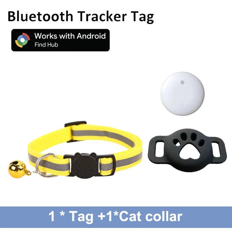 Google Find My Pet Collar Tracker for Android — IP68 Waterproof, No Subscription - tag with y-collar