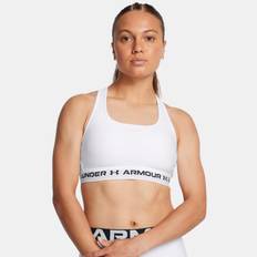 Women's Armour® Mid Crossback Sports Bra White / White / Black S