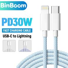 TEMU Binboom Mfi Certified Lightning Cable, Type-c To Lightning Cable Fast Charging Type C Charger Cord For Iphone 14 Pro/13/12/11 Max/xr/xs/8/se, Ipad.