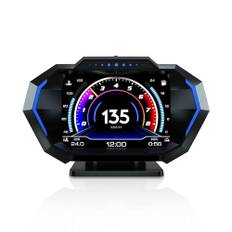 AMROOLOO Cars Heads Up Display, OBD2 + GPS + Slope Meter Mode, head up display auto,Multilingual Display, Adjustable MPH and KM/H Units of Speedometer for All Cars
