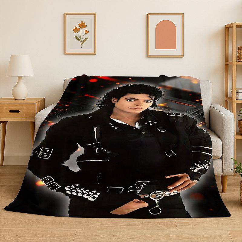 Retro MJ Michael Jackson King of Pop Soft Flannel Throw Blanket,Cozy Blanket for Bed,Couch,Sofa,Bedroom,Living Room,Travel kid