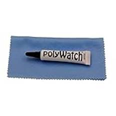 Polywatch Poly Watch plast kristallglas polering och repborttagare reparationsverktyg med blått tyg, modern, Modern