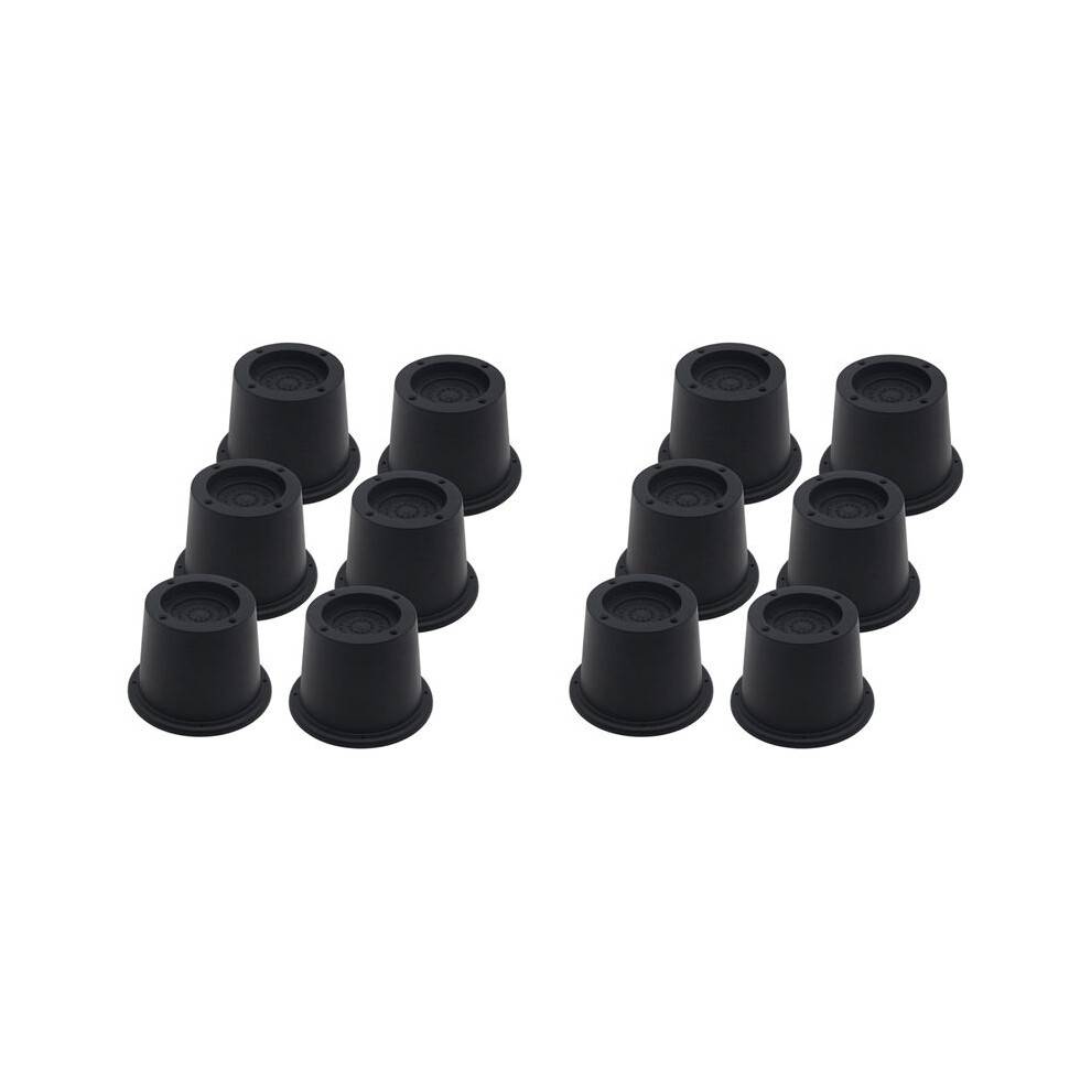 12Pack Furniture Risers Black Bed Risers 2.3Inch,Bed Lifts Risers for Sofa,Couch,Desk,Extenders Supports to 1,300 Lbs