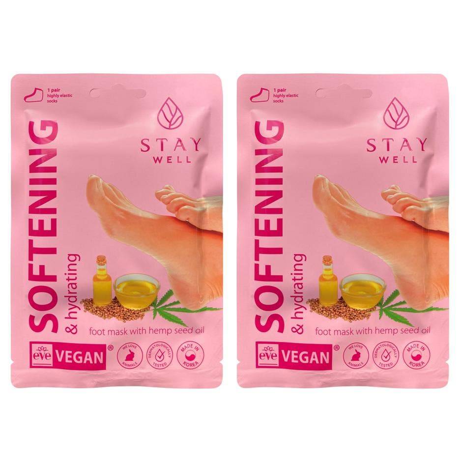 2st Stay Well Instant Softening Foot Mask Hemp Seed 1 pcs