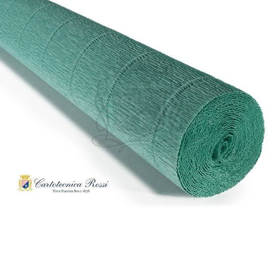 Cartotecnica Rossi kräppapper 17E4 – turkos, 180 g rulle (144 g/m²) à 50×250 cm - Turkos