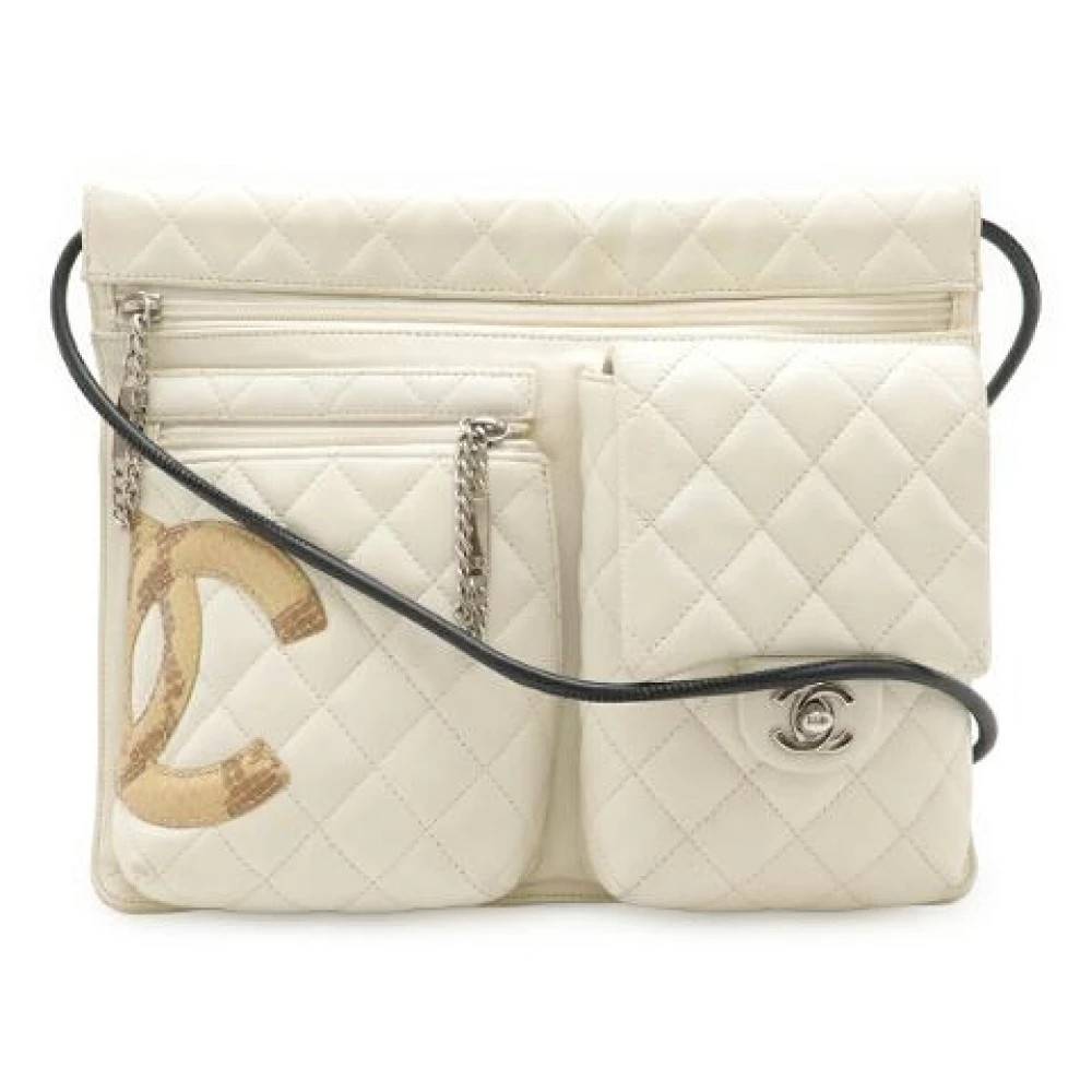 Chanel Vintage Pre-owned Cambon Line Soft Calf Skuldertaske - Vintage - Dame - Beige - ONE SIZE - Uld