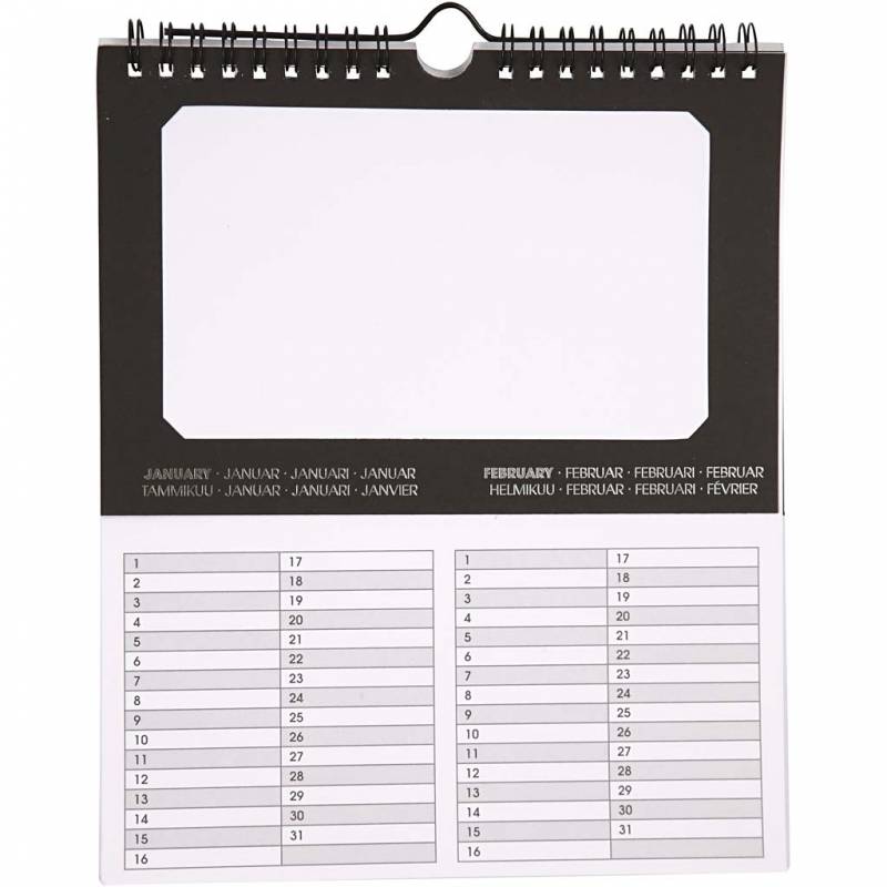 Evighedskalender, str. 19x23 cm, hulstr. 15,3x9,2 cm, 180 g, 5 stk./ 1 pk.