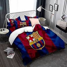 FC Barcelona Fotbollslag Täcke Överdrag Polyester Barn Sängkläder Quilt Överdrag och Kuddfodral 90 Trådsräkning Bomull 135x200 cm