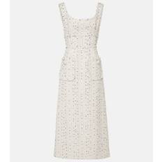 Elie Saab Sequined silk-blend tweed midi dress - white - L