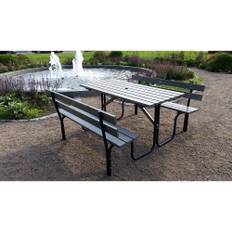 Eden Wood Bänkbord Picknick Stål 150 - Grå/Svart