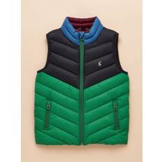 Joules Joules Kids' Crofton Gilet Blue and Green Hotchpotch Showerproof Padded Gilet