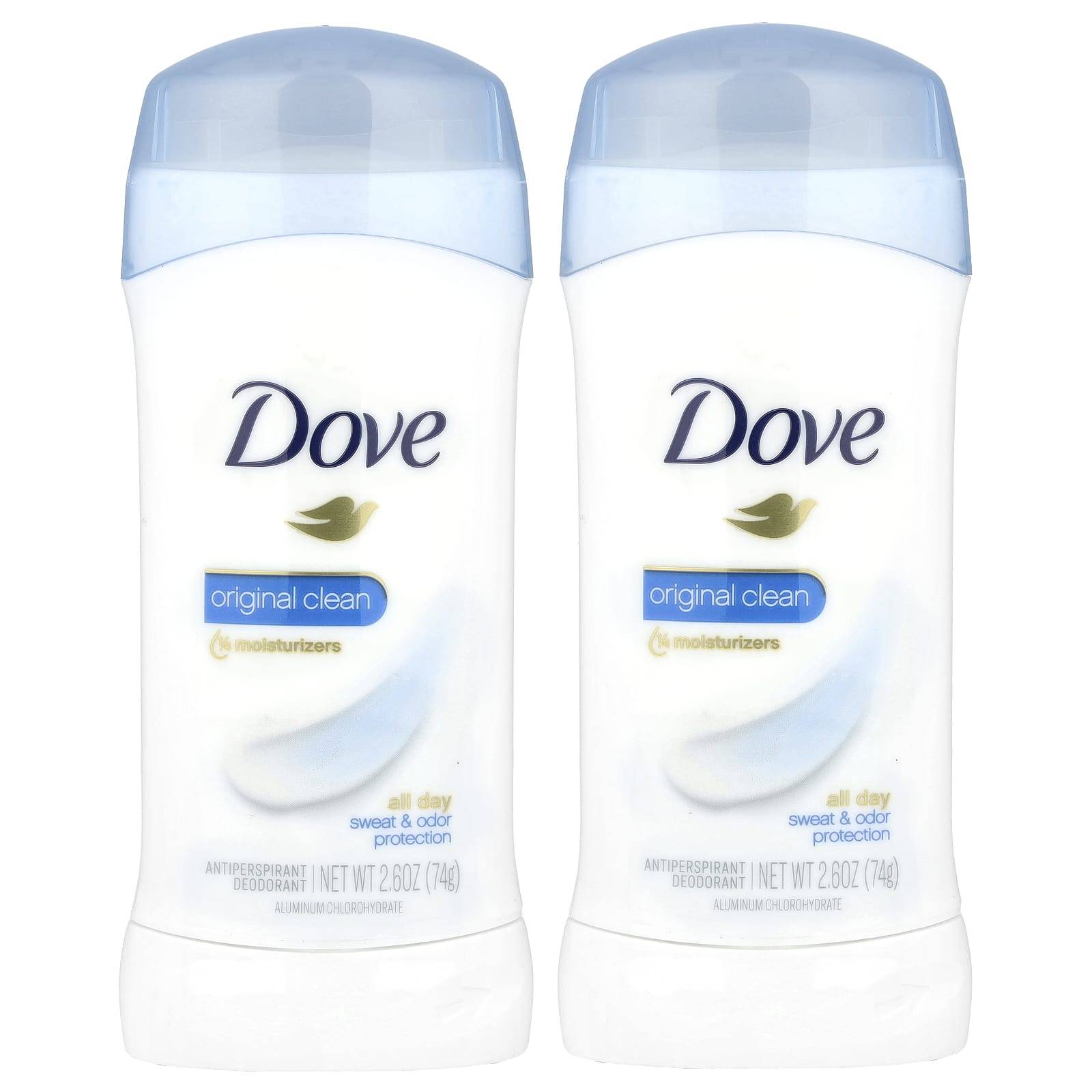 Dove, Antiperspirant Deodorant, Original Clean, Twin Pack, 2 Packs, 2.6 oz (74 g) Each