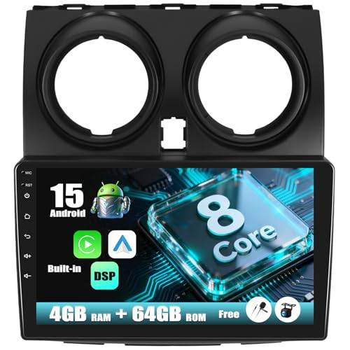 SIXWIN 8 Core 4+64G Android 15 bilradio för Nissan Qashqai J10 2006-2016 med CarPlay/Android Auto/DSP, 9 tum HD GPS WiFi Bluetooth 5.0 USB FM RDS Radio Mirror Link 32 band EQ+kamera