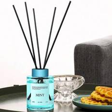 1-delat aromaterapiset, 120 ml aromdiffusor med eteriska oljor och 5 doftpinnar, finns i dofterna sandelträ, mynta och persika, presentset med doftspr (1 st-120ml-persika,1 st-120ml-sandelträ,1 st-120ml-Mint)