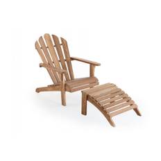 Teak Adirondackstol m/skammel