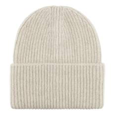 Cashmere beanie hue i lys beige