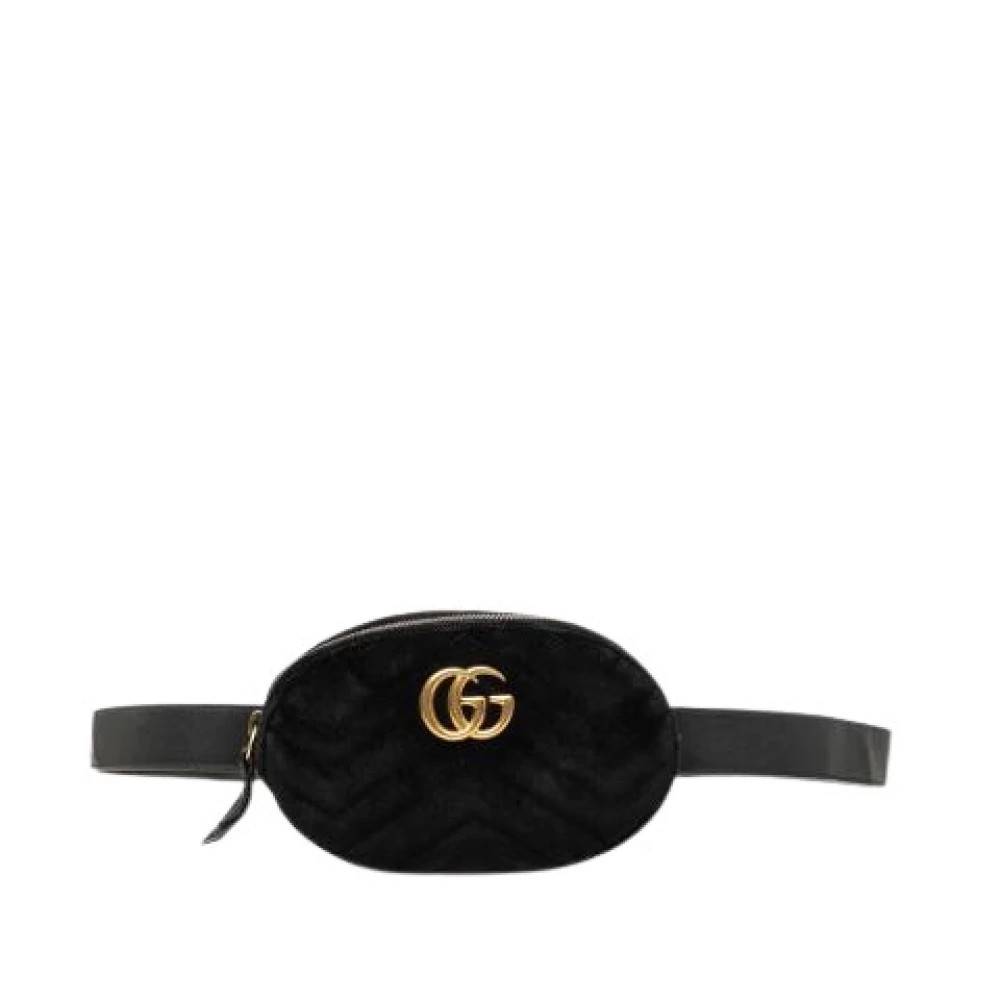 Gucci Vintage Pre-owned Velvet Bumbag - Vintage - Dame - Sort - ONE SIZE - Uld