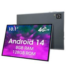 CWOWDEFU Tablet with SIM Card Slot,10 Inch Tablet,Android 14.4G LTE Tablet and Phone (Make Calls),8GB RAM,128GB ROM (TF up to 1TB),GSM Unlocked,Phablet,6000mAh, GPS,Octa-Core(Grey)