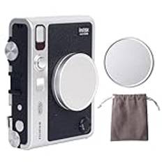 MUZIRI KINOKOO Linsskydd för Fuji Instax Mini EVO Instant Camera, aluminiumlegering dammtätt linsskydd för Instax Mini EVO med flockning intern – silverfärg