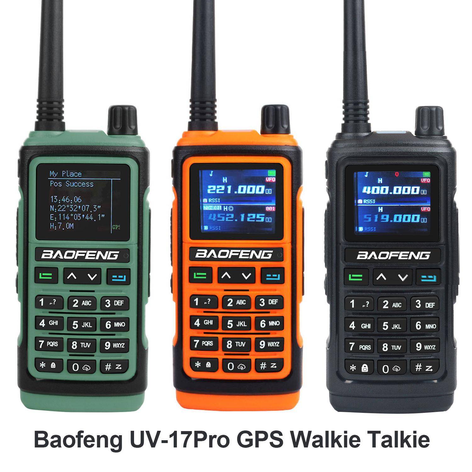 Baofeng UV-17Pro GPS Flygband Walkie Talkie Fembands Mottagning Trebands Sändning FM Tvåvägsradio UV-17 Pro GPS svart