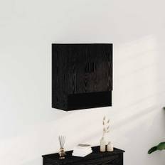 vidaXL Väggskåp Väggmonterad Svart ek 60 x 31 x 70 cm Konstruerat trä