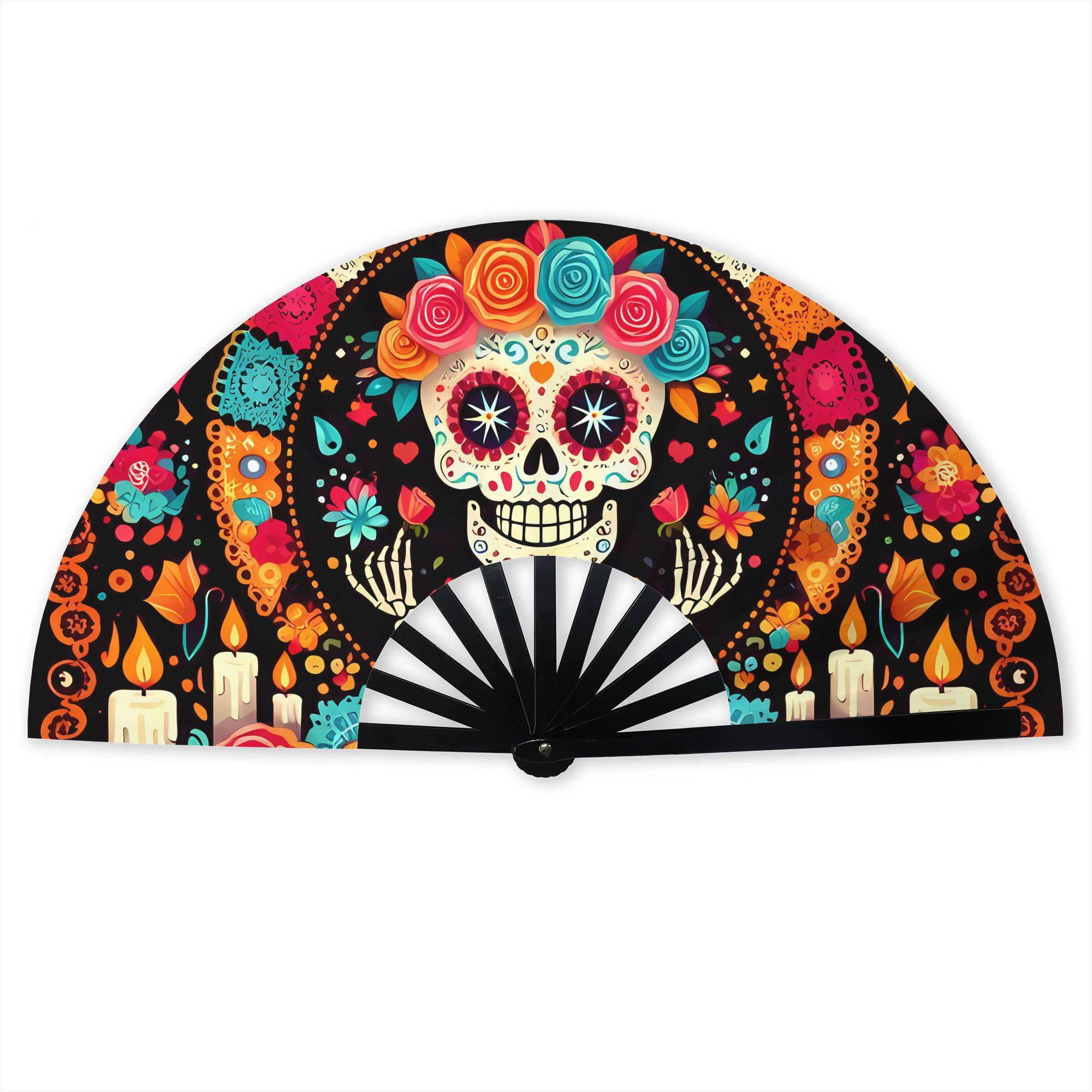 2d Print Design Pattern Folding Fans Foldable Fan Easy To Carry, Without Battery