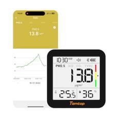 Temtop CO2 Monitor – Luftkvalitetsmonitor M10+, 6-i-1 (PM2.5, VOC, Temperatur & Luftfuktighet) Med Bluetooth, Inomhus Luftmätare