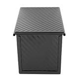 Brödpanna i Kolstål, 8, 1 X 4, 6 X 4, 6 Tum Långpanna, Brödform Non Stick Brödform för Att Baka Bröd Rostat Bröd (Svart med lock)