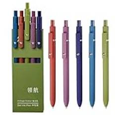Color Gel Ink Pens, Gel Ink Pens Set, Soft Touch Barrel Pens, Manga Markers, Coloring Books Pens, Set of 5 Smooth and Effortless Writing Ergonomic Soft Touch Barrel for Kids Adult Coloring Books
